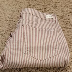 Seven7 Mauve and White Striped Pants HIGH RISE SKINNY